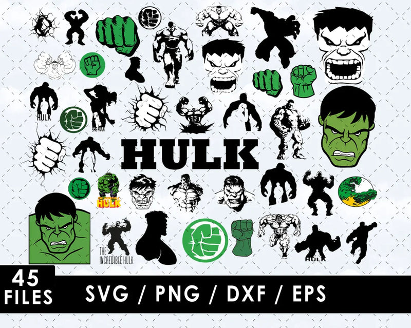 Hulk SVG Files for Cricut and Silhouette, Hulk Clipart & PNG Files