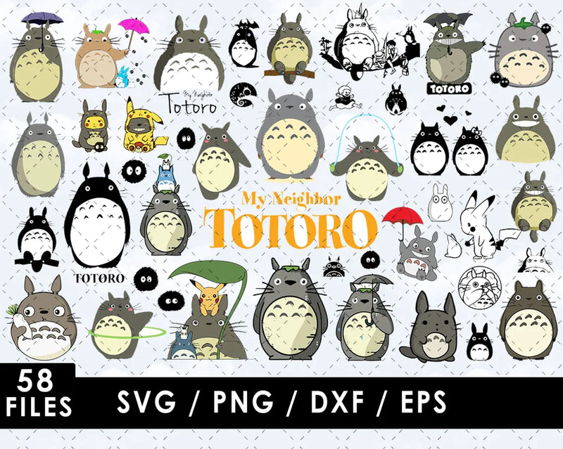 My Neighbor Totoro SVG Files for Cricut and Silhouette, Neighbor Totoro Clipart & PNG Files