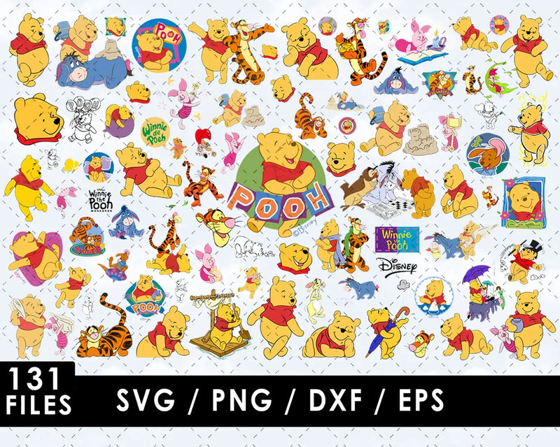 Winnie the Pooh Clipart Bundle, PNG & SVG Files for Cricut / Silhouette