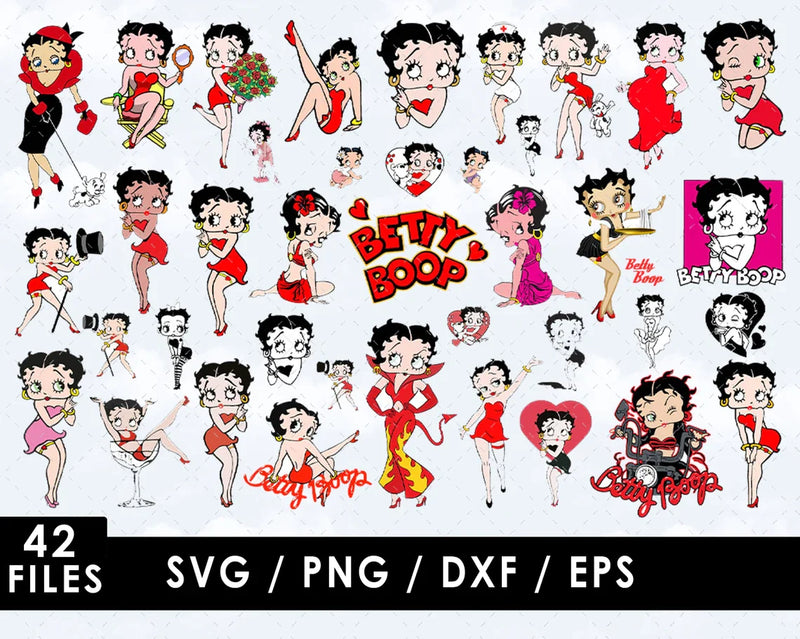 Betty Boop SVG Files for Cricut and Silhouette, Betty Boop Clipart & PNG Files
