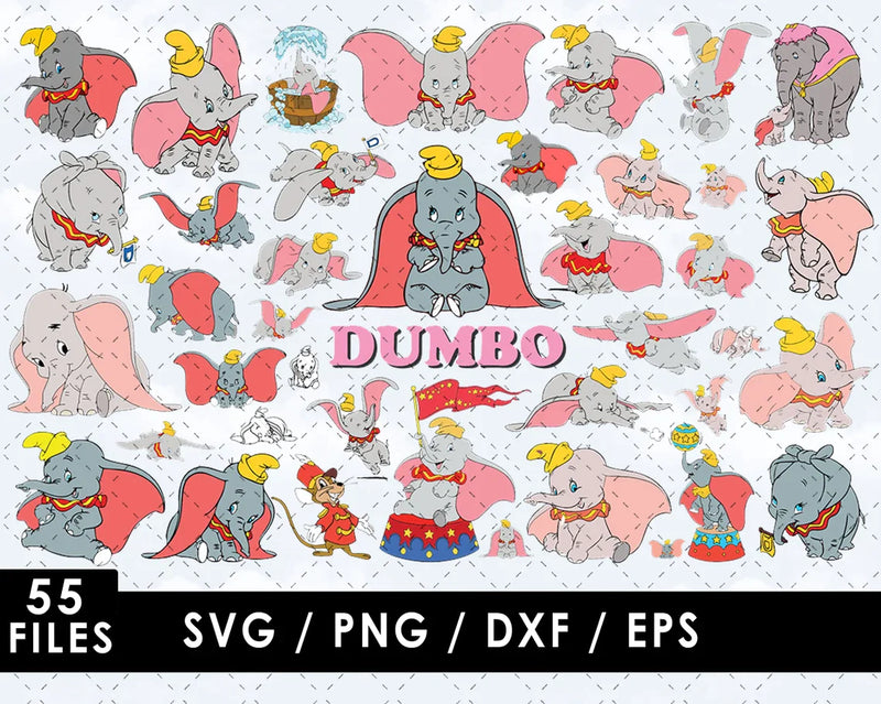 Dumbo SVG Files for Cricut and Silhouette, Dumbo Clipart & PNG Files