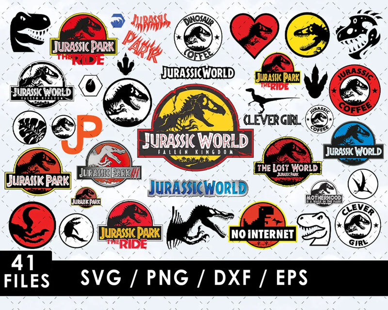 Jurassic World SVG Files for Cricut and Silhouette, Jurassic Clipart & PNG Files