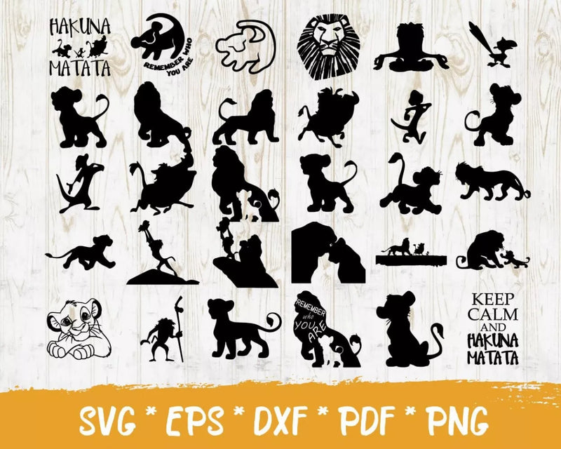 The Lion King Clipart Bundle, PNG & SVG Cut Files for Cricut & Silhoue