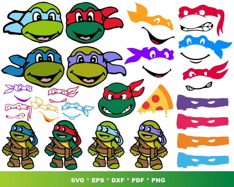 Ninja Turtles PNG & SVG Files for Cricut and Silhouette, 1000+ Clipart ...
