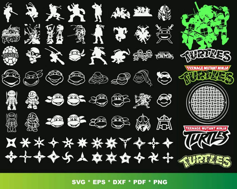 Teenage Mutant Ninja Turtles PNG & SVG Files for Cricut and Silhouette, 1000+ Clipart & Cut Files