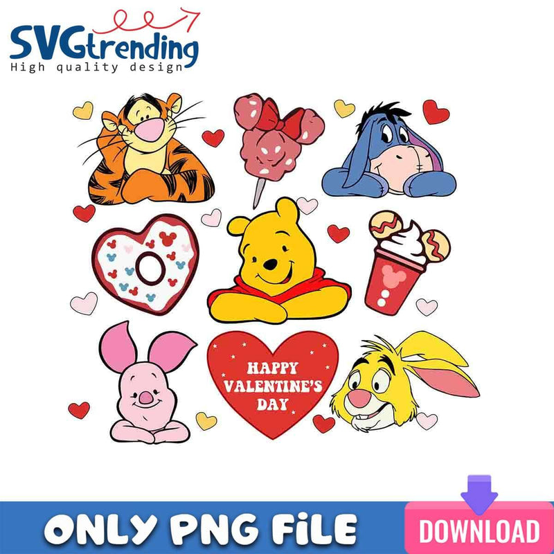 Happy Valentine Pooh PNG Winnie The Pooh PNG Instant Download