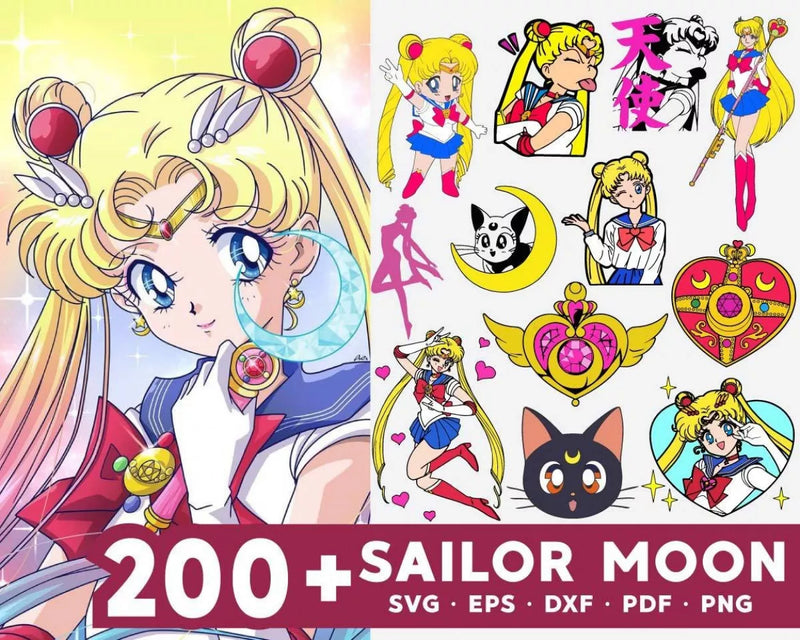 Sailor Moon Png & Svg Files for Cricut and Silhouette - Sailor Moon Clipart Images