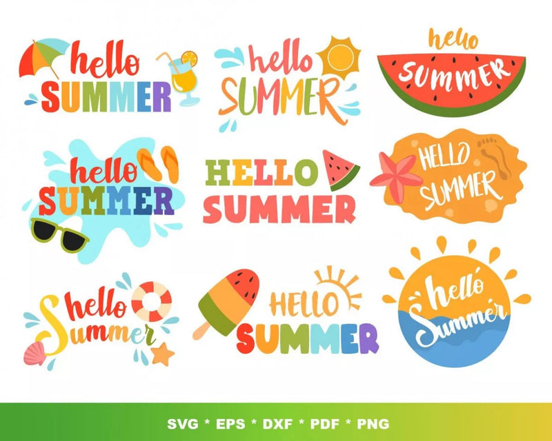 Summer Svg Files for Cricut and Silhouette - Summer Clipart Images